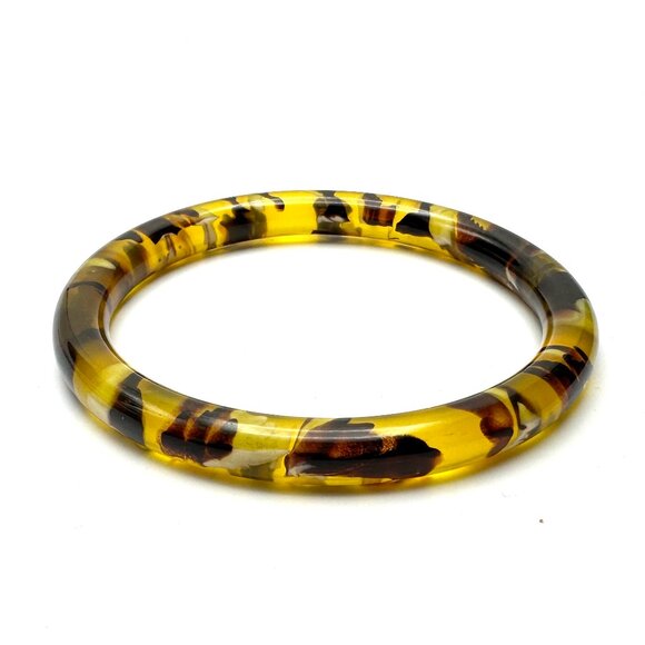 Tortie Twins — Vintage '60s-'70s Acrylic Bangle Pairing — Sizes 8 and 8 1/4 —EUC - Picture 5 of 9